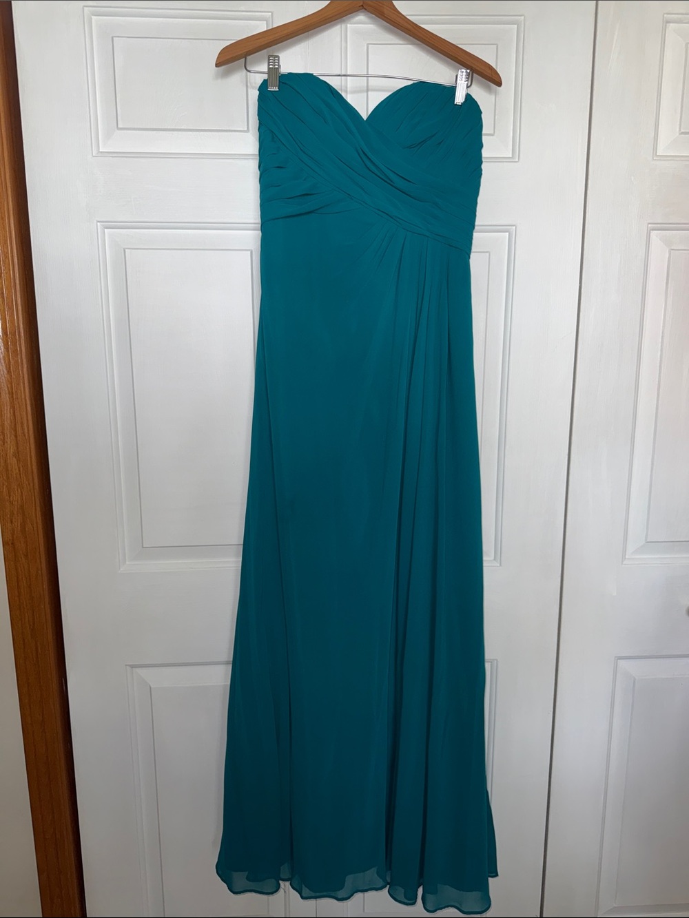 Strapless Teal Bridesmaid Dress